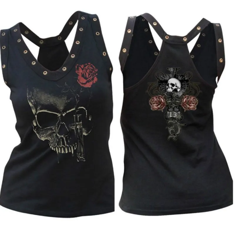 Custom Logo Summer Skull Girl Digital Print Women's Tank Tops Fantastic Gothic Style Sling Top Sexy Backless Vest
Custom Logo Summer Skull Girl Digital Print Women's Tank Tops Fantastic Gothic Style Sling Top Sexy Backless Vest