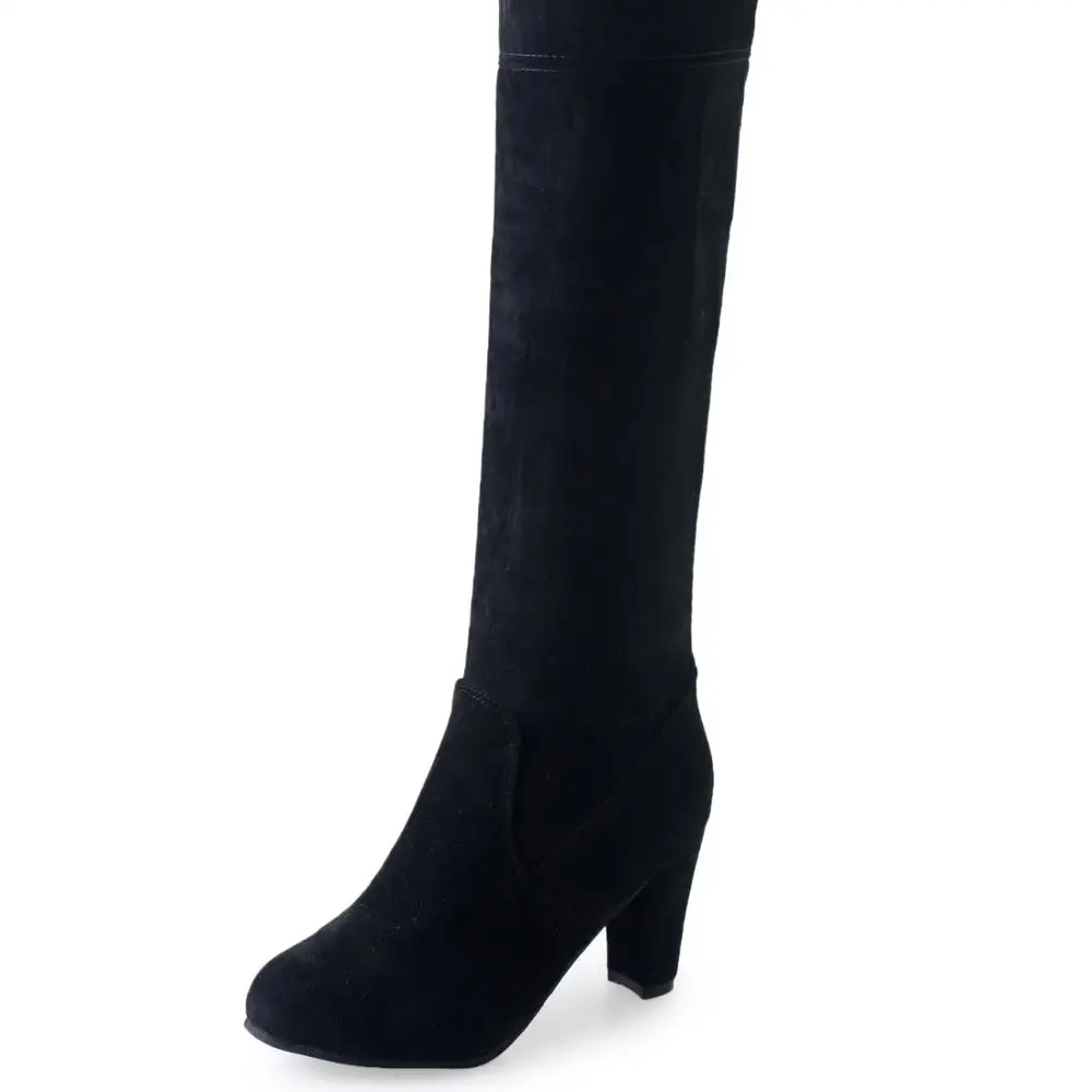 Thigh-high boots, chunky and knee-high elastic boots, suede and high-heeled women's boots, As shown in figure
Thigh-high boots, chunky and knee-high elastic boots, suede and high-heeled women's boots, As shown in figure