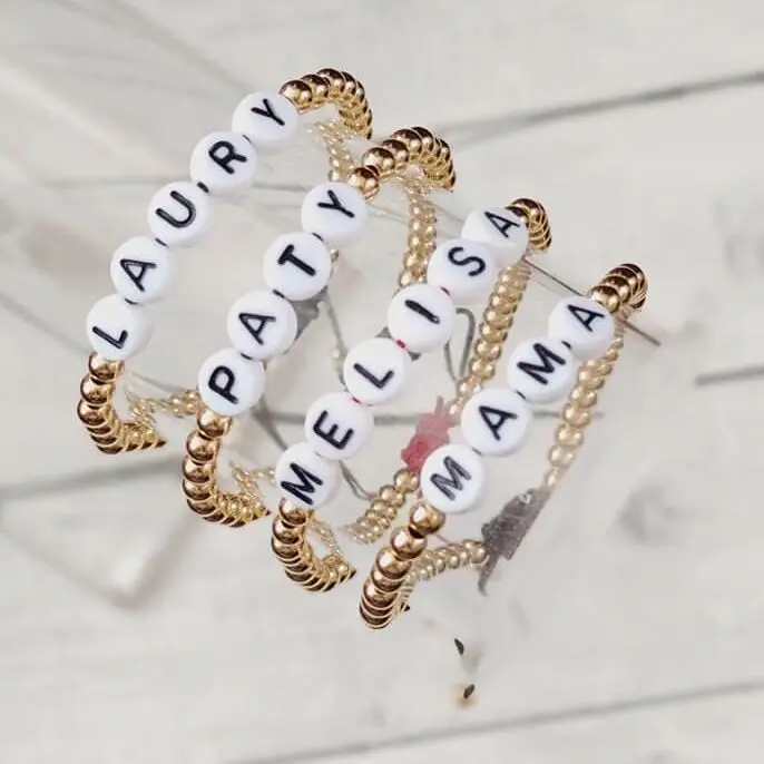 BD-E1731 Handmade miyuke bracelet seed beads, gold beads letter name bracelet with adjustable string, Multi
BD-E1731 Handmade miyuke bracelet seed beads, gold beads letter name bracelet with adjustable string, Multi