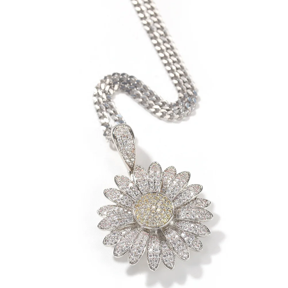 New rotatable zircon sunflower full diamond sublimation angel wing 18k gold necklace plated
New rotatable zircon sunflower full diamond sublimation angel wing 18k gold necklace plated