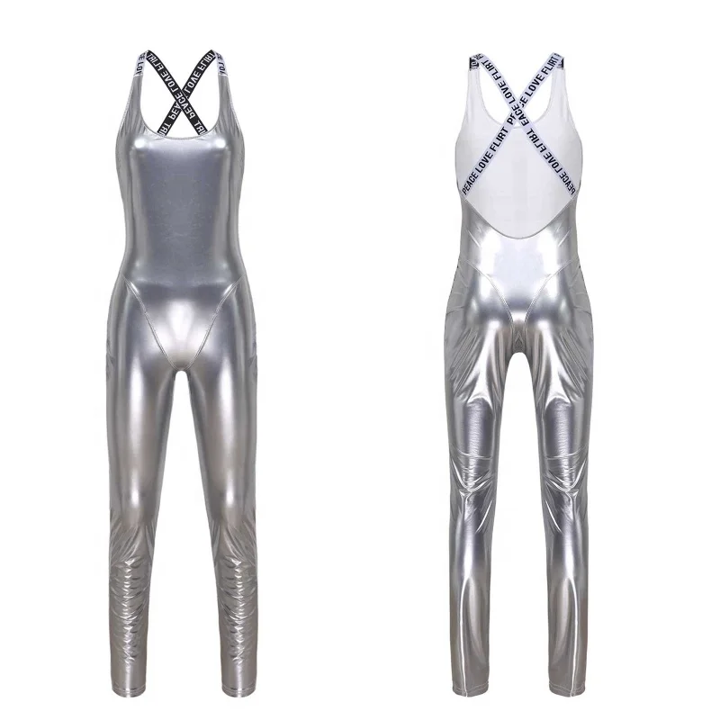 Women Patent Leather Bodysuit Sleeveless Backless Workout Fitness Running Gym Yoga Sports Jumpsuit
Women Patent Leather Bodysuit Sleeveless Backless Workout Fitness Running Gym Yoga Sports Jumpsuit