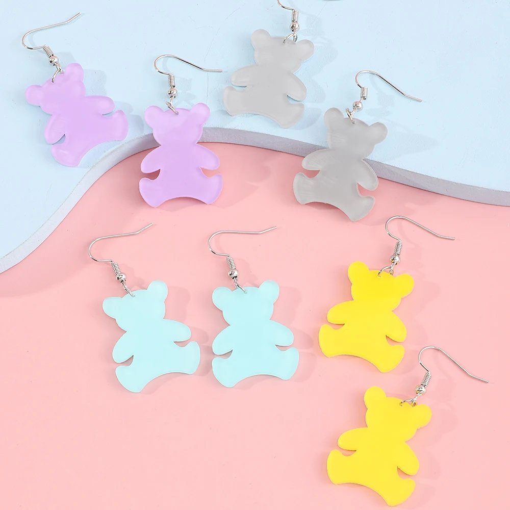 4 Pair/set Wholesale Fashion Colourful Cute Bear Earrings Flower Acrylic Earrings For Women 
4 Pair/set Wholesale Fashion Colourful Cute Bear Earrings Flower Acrylic Earrings For Women
