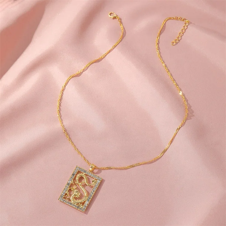 New Fashion Christian Cross Necklace Punk Style Gold Diamond Dragon Pendant Necklace, Gold color
New Fashion Christian Cross Necklace Punk Style Gold Diamond Dragon Pendant Necklace, Gold color