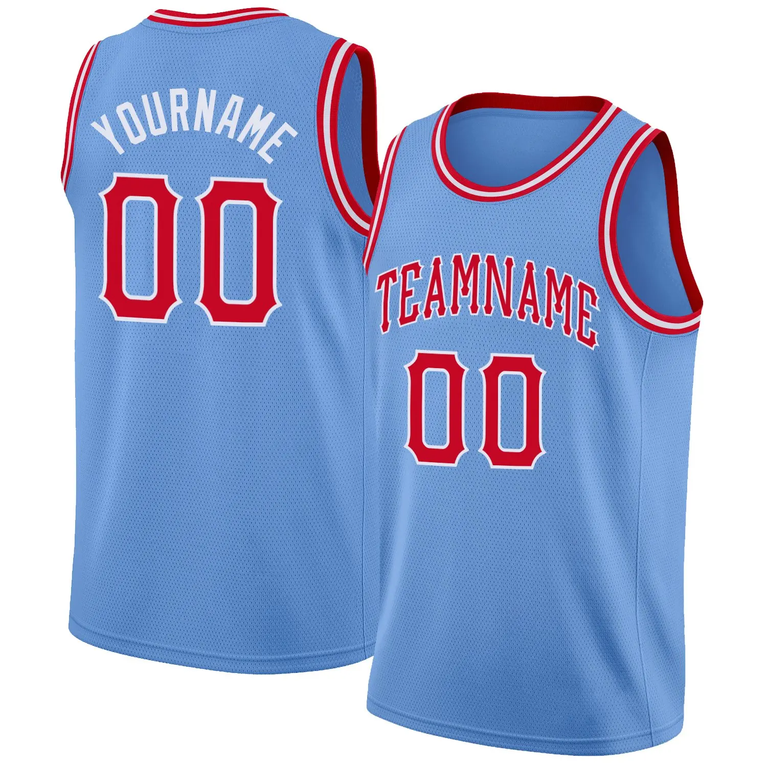 Custom Any Name Any Number Any Logo Light Blue Red-White Round Neck Rib-Knit STITCHED Embroidery Basketball Jersey Men Kids
Custom Any Name Any Number Any Logo Light Blue Red-White Round Neck Rib-Knit STITCHED Embroidery Basketball Jersey Men Kids