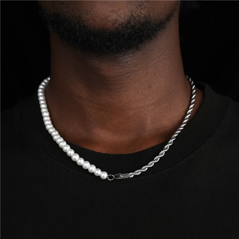Waterproof Jewelry 5mm Custom Stainless Steel Rope Chain Glass Pearl Natural Freshwater Pearl Necklace For Man
Waterproof Jewelry 5mm Custom Stainless Steel Rope Chain Glass Pearl Natural Freshwater Pearl Necklace For Man