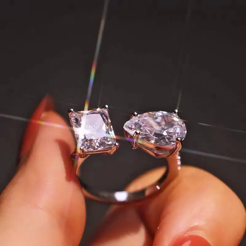 Adjustable Diamond Square Finger Ring Bling Iced Out Cubic Zirconia CZ Geometric Engagement Ring Anillo De Boda For Wedding
Adjustable Diamond Square Finger Ring Bling Iced Out Cubic Zirconia CZ Geometric Engagement Ring Anillo De Boda For Wedding