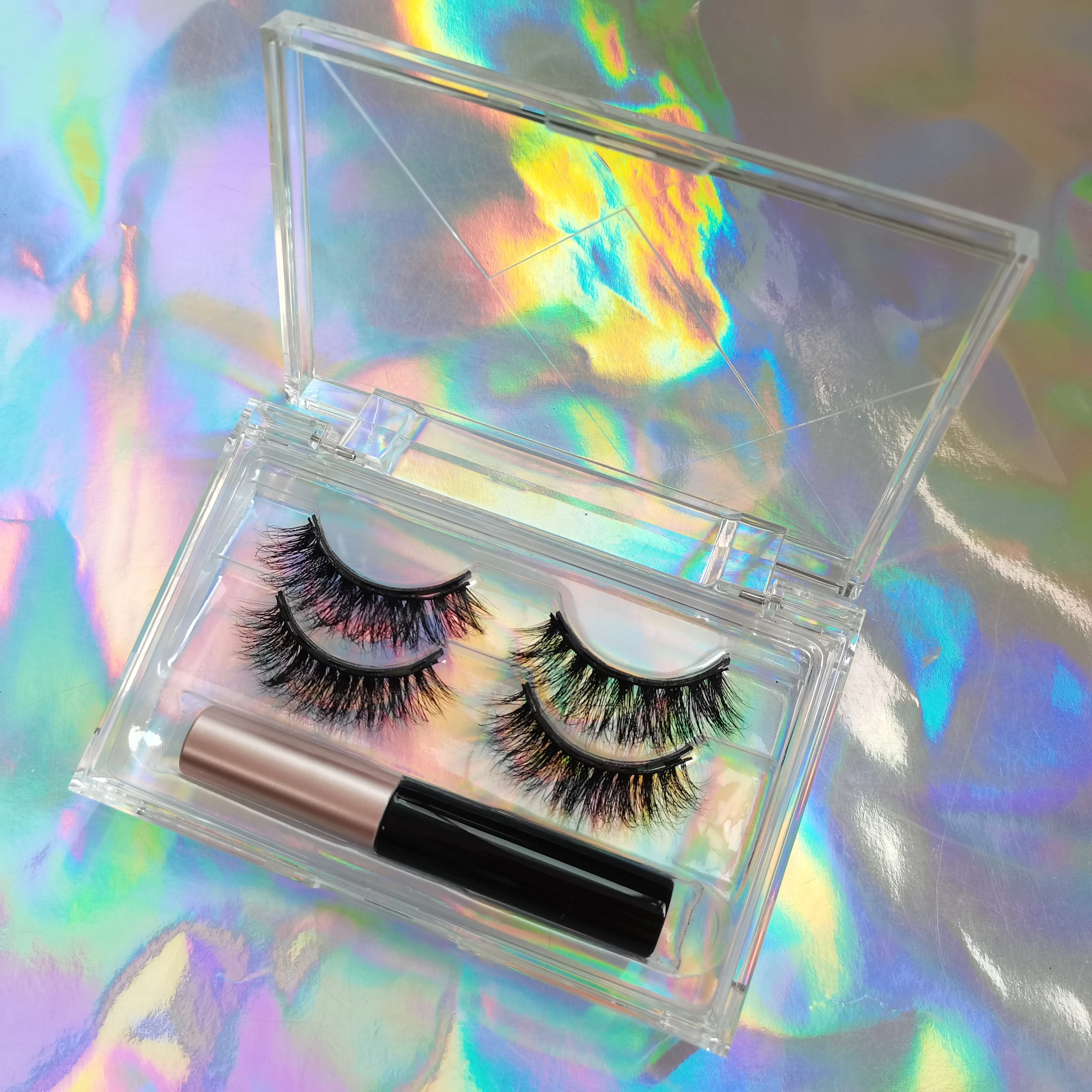 Newest Style No Glue No Eyeliner Custom Lash Box Kit Soft Magnetic False Eyelashes eyelash box with mirror and light, Natural black
Newest Style No Glue No Eyeliner Custom Lash Box Kit Soft Magnetic False Eyelashes eyelash box with mirror and light, Natural black