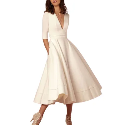 Women Elegant V-neck Solid Color Evening Dress Casual Maxi Dress, White, pink, red, wine red, green, black, blue, purple
Women Elegant V-neck Solid Color Evening Dress Casual Maxi Dress, White, pink, red, wine red, green, black, blue, purple
