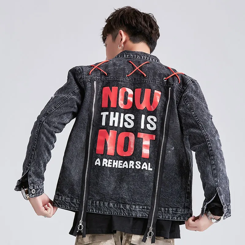 Latest design wholesale high quality cool mens fashion custom print denim jacket men zip up, Customized color
Latest design wholesale high quality cool mens fashion custom print denim jacket men zip up, Customized color
