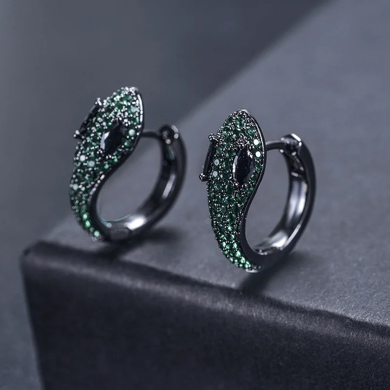 Personality Women Zircon Inlaid Copper Earrings Creative Snake Earrings Simple Banquet Wedding Hoop Earrings (KER586), Same as the picture
Personality Women Zircon Inlaid Copper Earrings Creative Snake Earrings Simple Banquet Wedding Hoop Earrings (KER586), Same as the picture