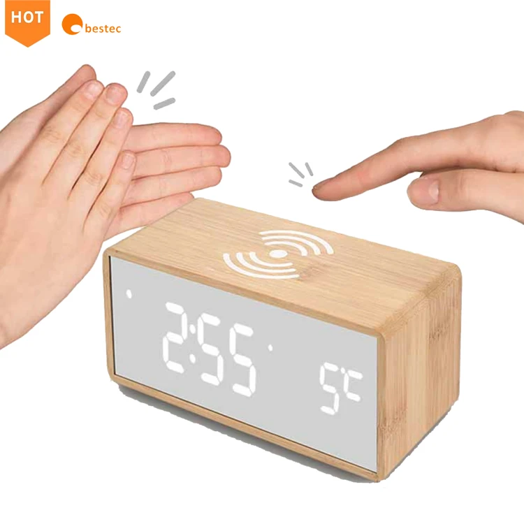 wood bamboo mirror wireless charger with led digital alarm clock 10w charger for smart cell mobile phone for iphone, Black/white/wooden/bamboo
wood bamboo mirror wireless charger with led digital alarm clock 10w charger for smart cell mobile phone for iphone, Black/white/wooden/bamboo