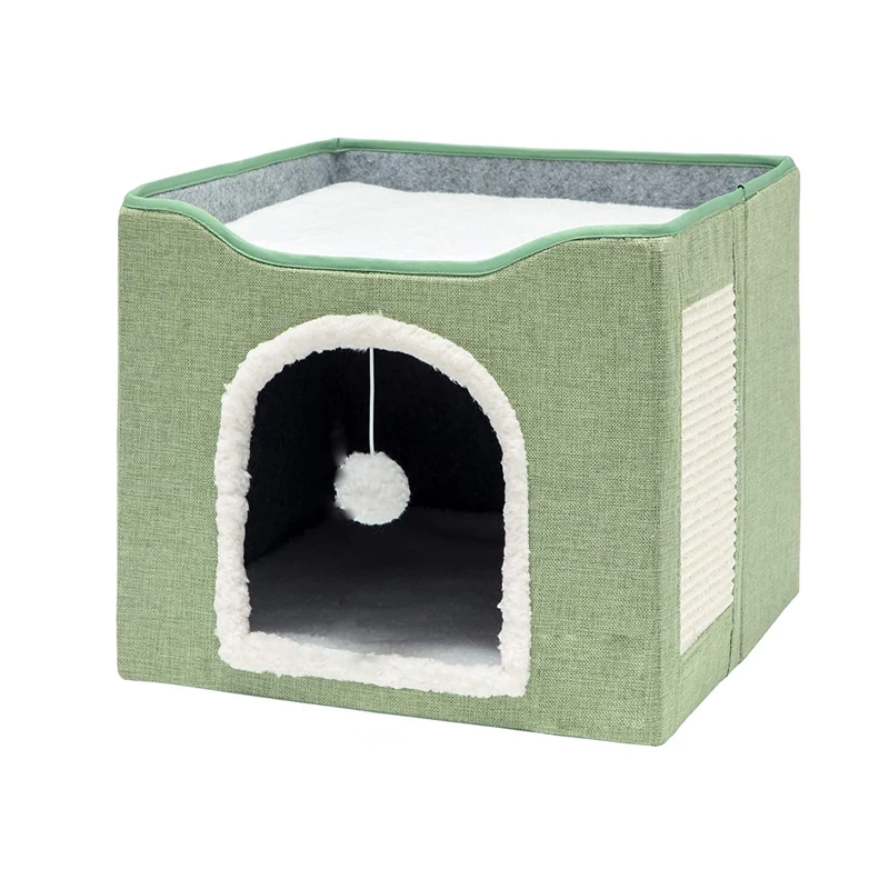 Amazon Hot Sale Indoor Soft Deformable Cat Cave Bed 3 In 1 Luxury Warm Pet Cat House with Fluffy Ball Hanging and Scratch Pad
Amazon Hot Sale Indoor Soft Deformable Cat Cave Bed 3 In 1 Luxury Warm Pet Cat House with Fluffy Ball Hanging and Scratch Pad