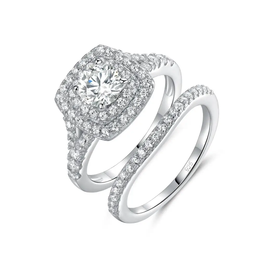 925 Sterling Silver Ring Round Cut White CZ Wedding Band Engagement Ring Set for Women
925 Sterling Silver Ring Round Cut White CZ Wedding Band Engagement Ring Set for Women