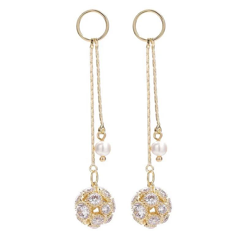 New trendy S925 silver needle with diamond pearl earrings temperament long tassel earrings
New trendy S925 silver needle with diamond pearl earrings temperament long tassel earrings