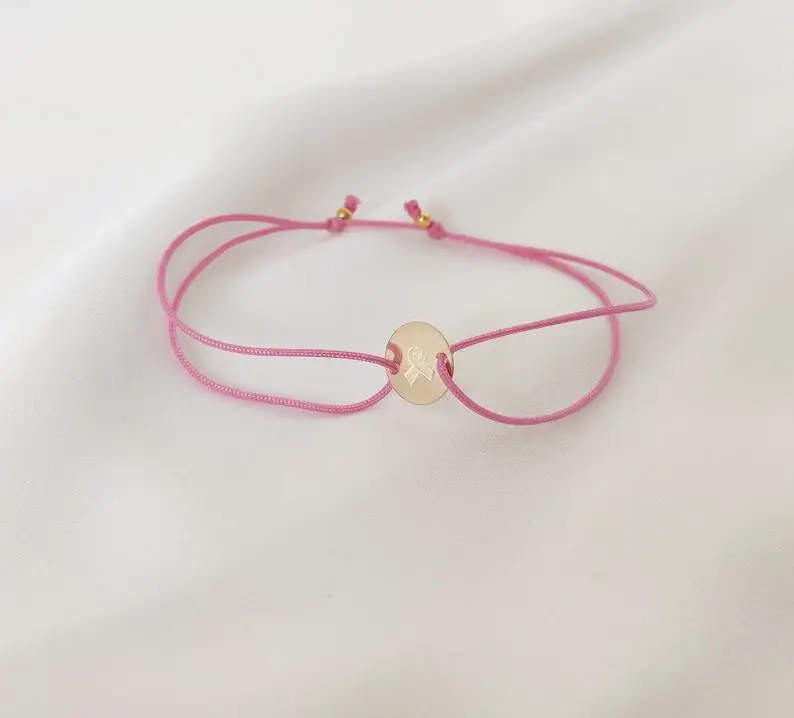 Вдохновлять ювелирные изделия груди Рак поддержки и осведомленности браслет, удачи получить хорошо скоро Браслет Пользовательские Розовый Веревка Браслеты