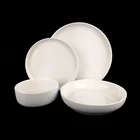 New design heavy round ceramic flat dishes white porcelain dinnerware dinner sets for hotel