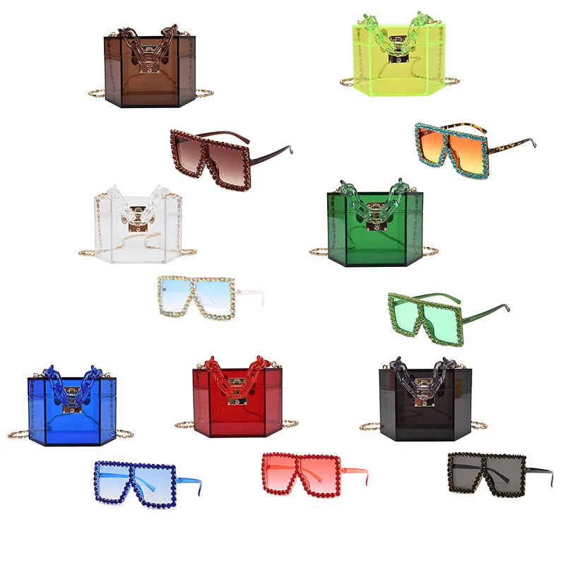 Jelly Purse Handbags 2021 New Ladies Handbag Transparent Metal Decorative Shoulder Bag Messenger Purse And Sunglasses Set
Jelly Purse Handbags 2021 New Ladies Handbag Transparent Metal Decorative Shoulder Bag Messenger Purse And Sunglasses Set