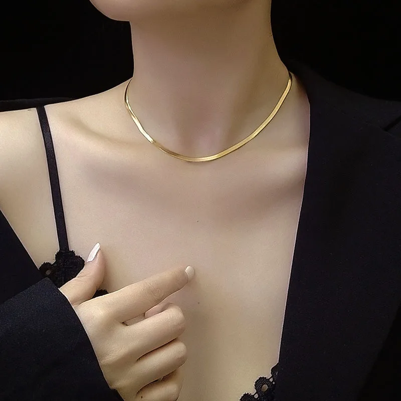 Vintage Jewelry Titanium Steel Flat Fishbone Chain Collar Necklace Various Gold Tone Snake Blade Linked Necklace For Gift
Vintage Jewelry Titanium Steel Flat Fishbone Chain Collar Necklace Various Gold Tone Snake Blade Linked Necklace For Gift