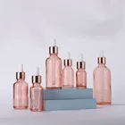 Luxury classic 1oz 30ml ml translucent rose gold glass dropper bottle with dropper lid