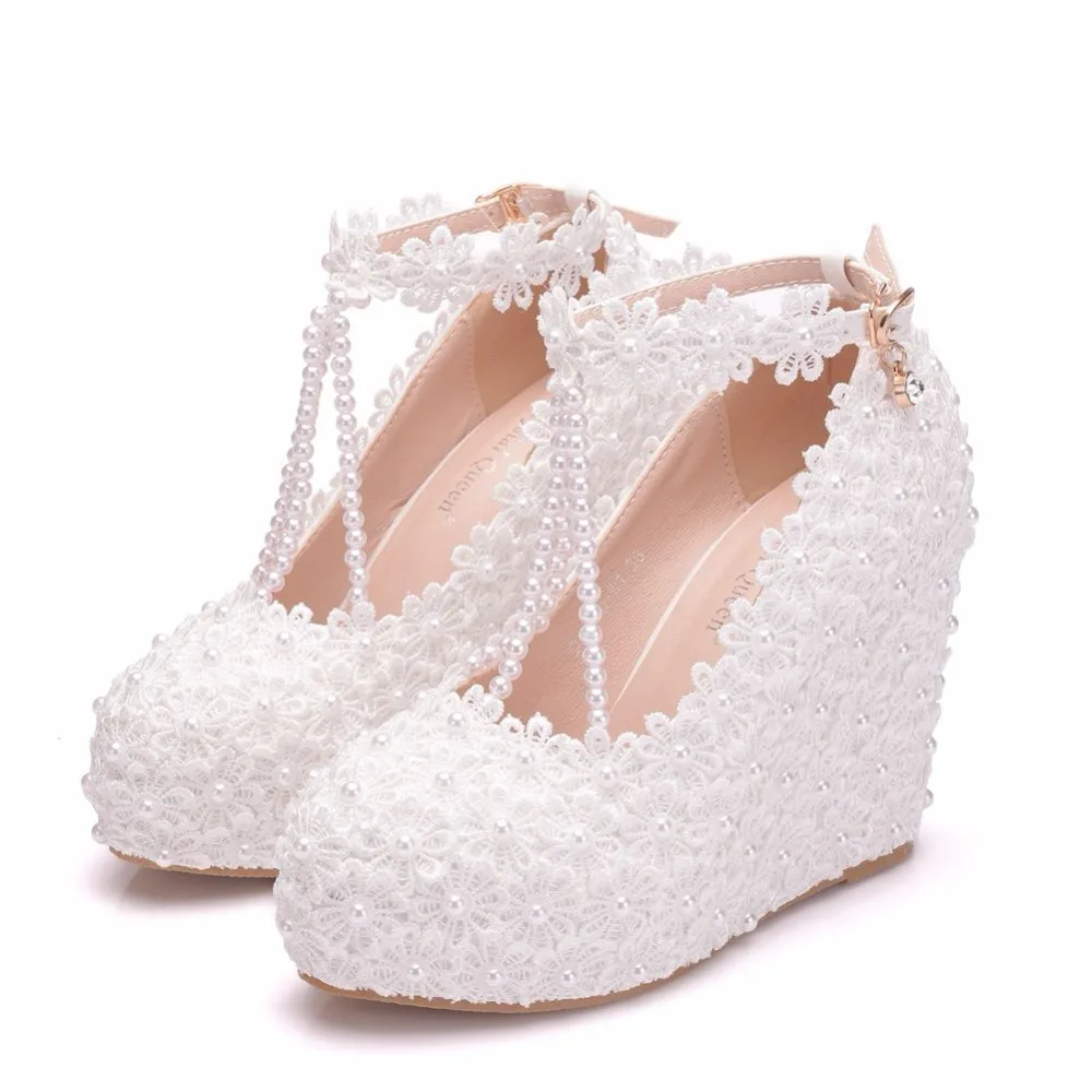 BS051 New Fashion Woman Shoes Wedding Pumps Sweet White Flower Lace Pearl Platform Shoes Bride Dress High Heels, As the picture
BS051 New Fashion Woman Shoes Wedding Pumps Sweet White Flower Lace Pearl Platform Shoes Bride Dress High Heels, As the picture