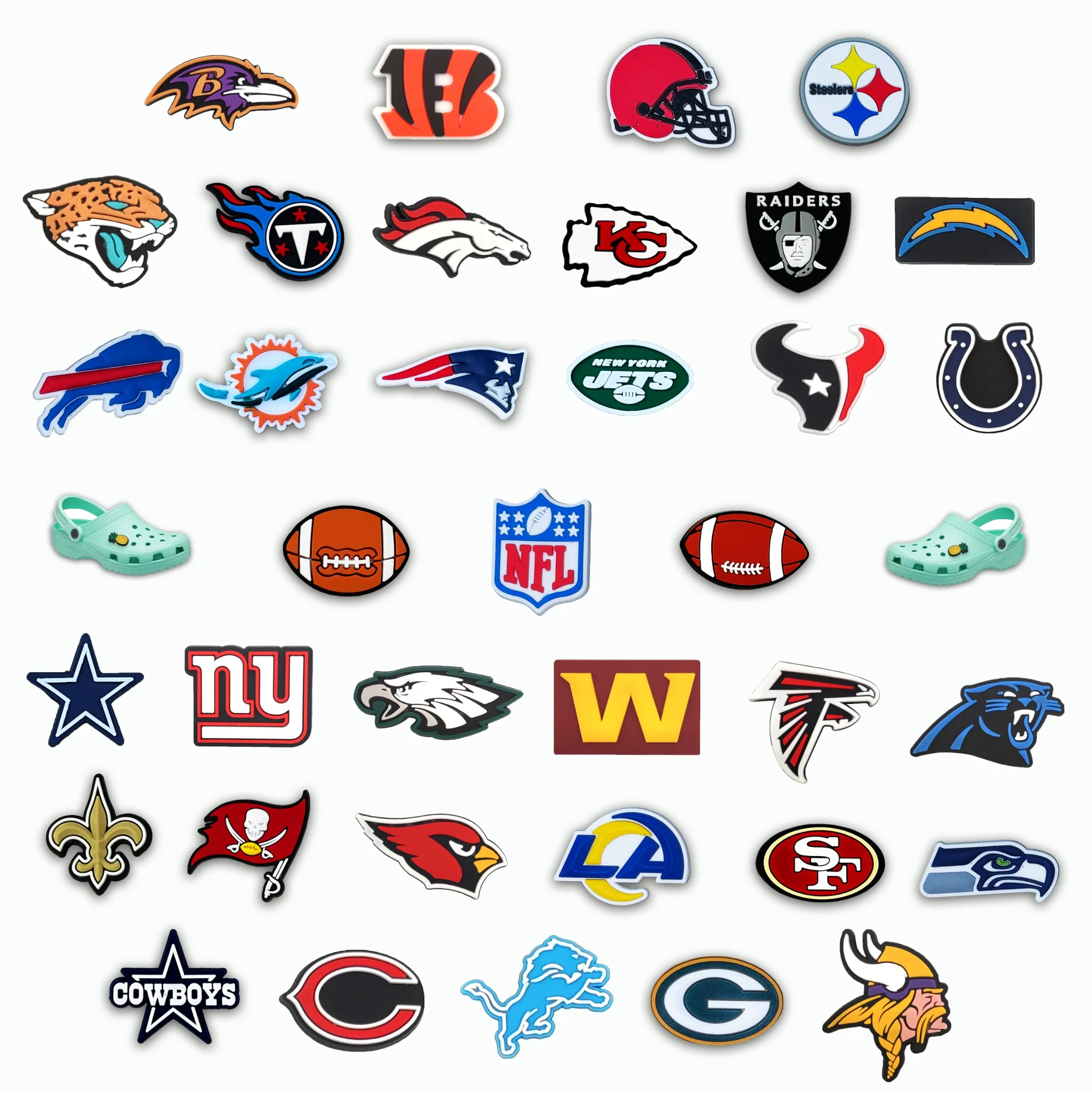 Cheap Custom New Design Football team PVC Croc Shoe Accessories Decorations Wholesale Shoe Charms, Picture
Cheap Custom New Design Football team PVC Croc Shoe Accessories Decorations Wholesale Shoe Charms, Picture
