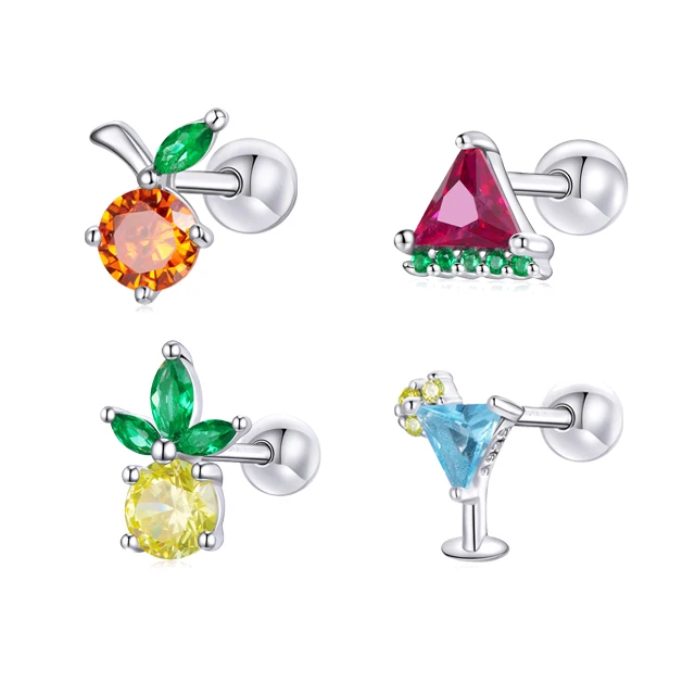BSE489 Factory wholesale fruit series stud earrings 925 sterling silver cubic zircon stud earrings
BSE489 Factory wholesale fruit series stud earrings 925 sterling silver cubic zircon stud earrings