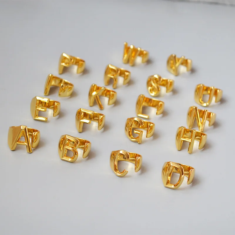 18K Real Gold 26 Initial Wide Ring English Capital Letter Open Ring Inspired Jewelry Index Finger Ring
18K Real Gold 26 Initial Wide Ring English Capital Letter Open Ring Inspired Jewelry Index Finger Ring