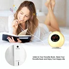 2020 Digital Wake Up FM Radio Electronic Touch Sensor Sunrise LED Light Alarm Clock Radio With Nature Sound