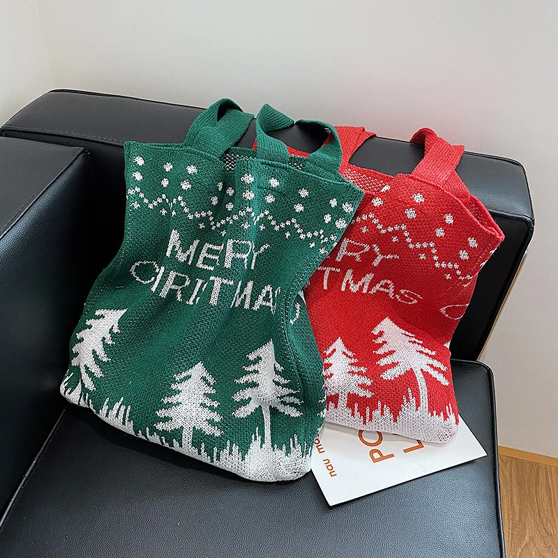 Christmas Holiday Knitted Women Tote Bag Retro Letter Tree Girl Shoulder Bag Shopping Bag
Christmas Holiday Knitted Women Tote Bag Retro Letter Tree Girl Shoulder Bag Shopping Bag