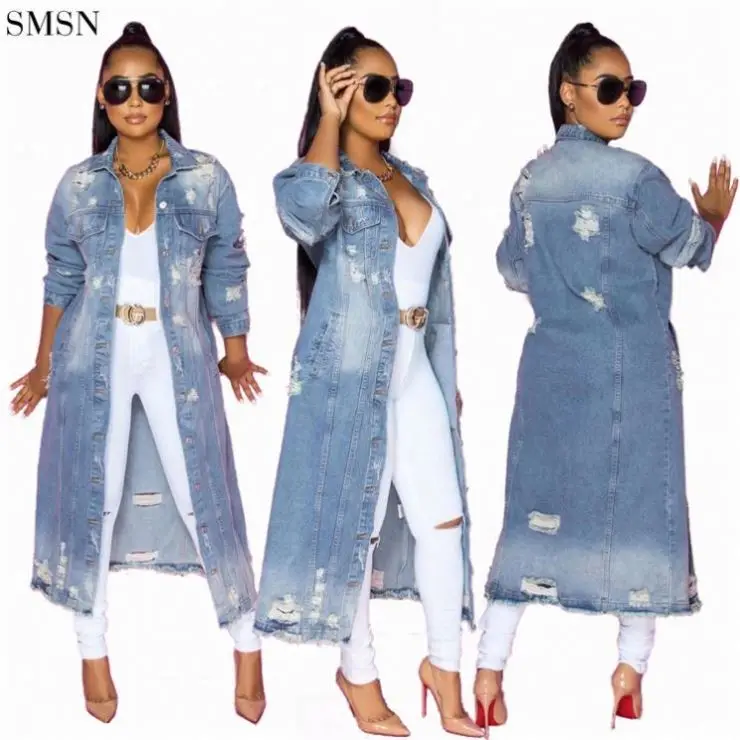 Wholesale Fashion Ripped Long-Sleeved Denim Women'S Coats Clothing Denim Jacket Women
Wholesale Fashion Ripped Long-Sleeved Denim Women'S Coats Clothing Denim Jacket Women