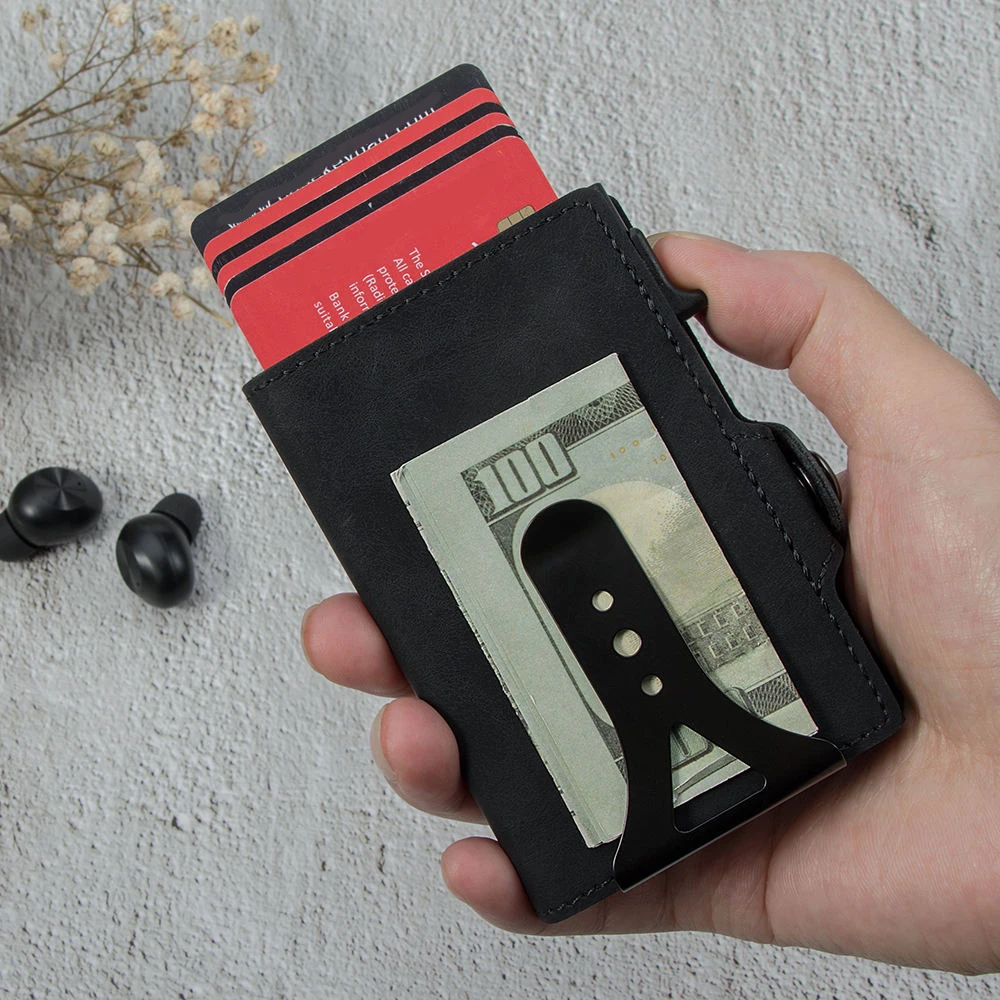 Custom LOGO Vintage Pu Leather Anti Rfid Cardholder Money Clip Wallet Pop Up Card Holder Slim Wallet for Men
Custom LOGO Vintage Pu Leather Anti Rfid Cardholder Money Clip Wallet Pop Up Card Holder Slim Wallet for Men