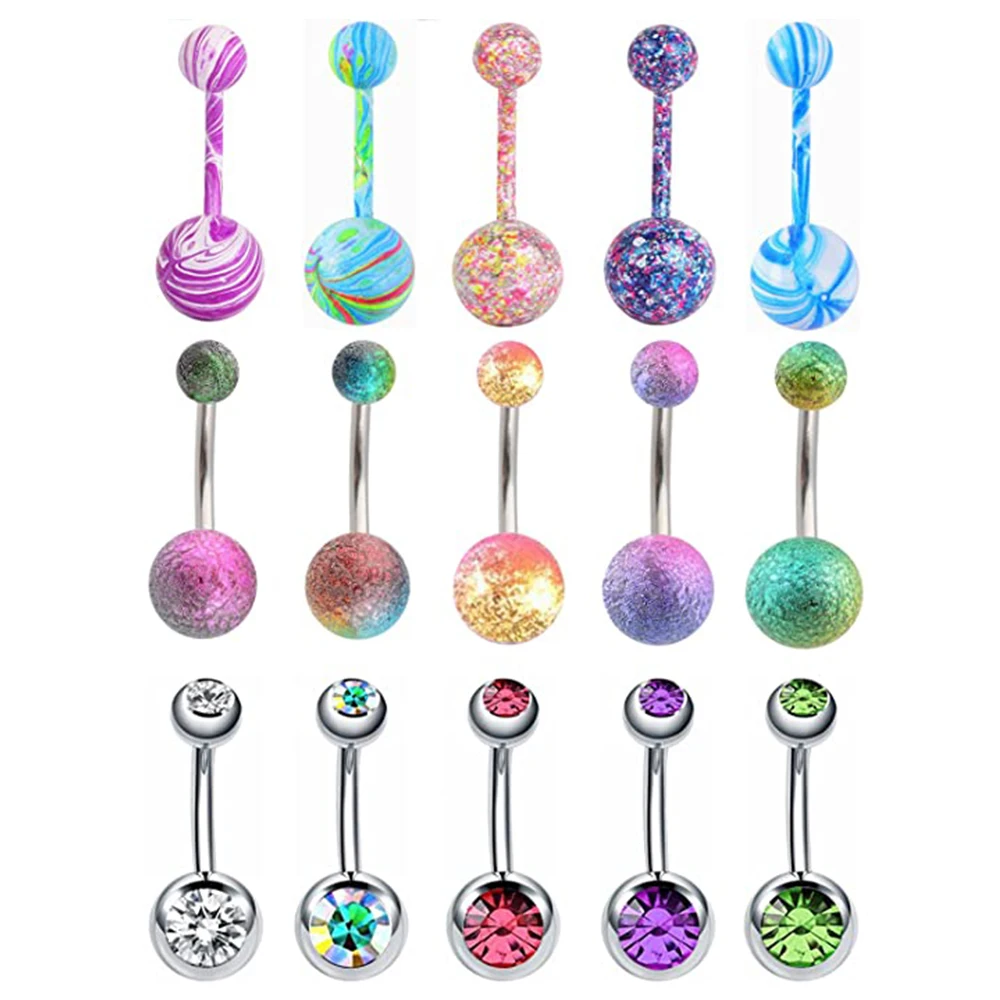 15Pcs/Set European Fashion Navel Piercing With Button Jewelry CZ Screw Stainless Steel Belly Rings Button Body Jewelry
15Pcs/Set European Fashion Navel Piercing With Button Jewelry CZ Screw Stainless Steel Belly Rings Button Body Jewelry
