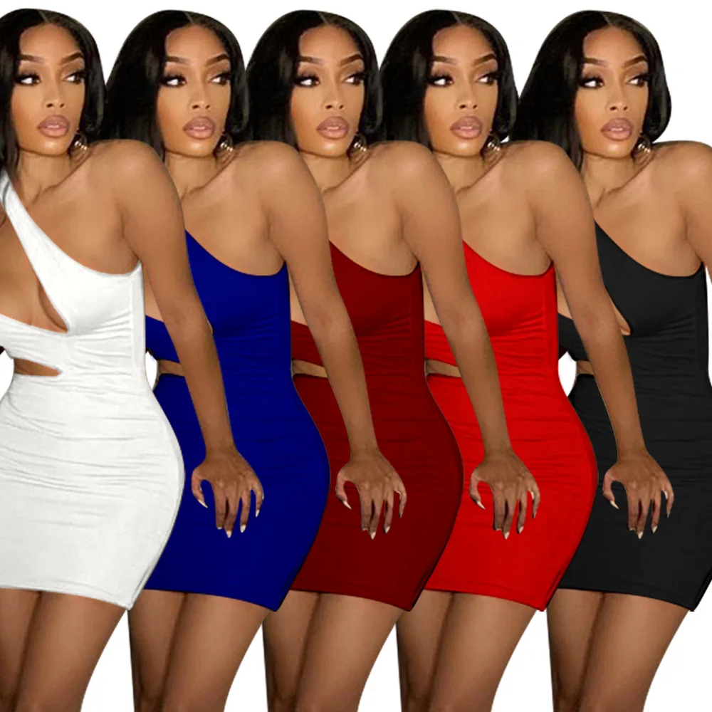2021 New Arrivals Sexy Plain Color Lady Summer One Shoulder Sleeveless Hollow Out Sexy Mini Club Dress
2021 New Arrivals Sexy Plain Color Lady Summer One Shoulder Sleeveless Hollow Out Sexy Mini Club Dress