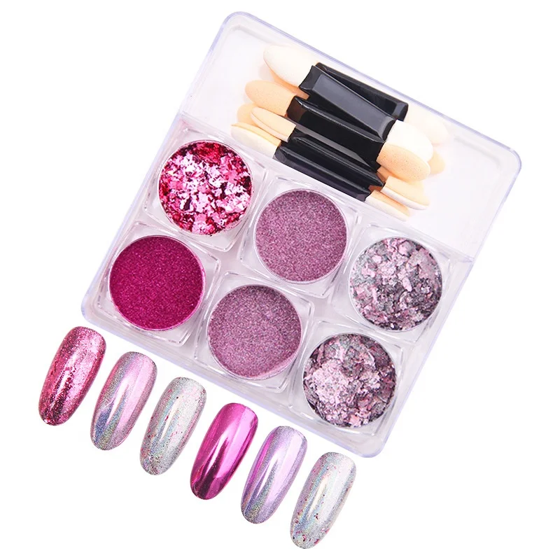 colorful 6PCS/SET Nail Glitter Powders Auroras Effect Nail Art Chrome Pigment Dust DIY Design Decoration
colorful 6PCS/SET Nail Glitter Powders Auroras Effect Nail Art Chrome Pigment Dust DIY Design Decoration