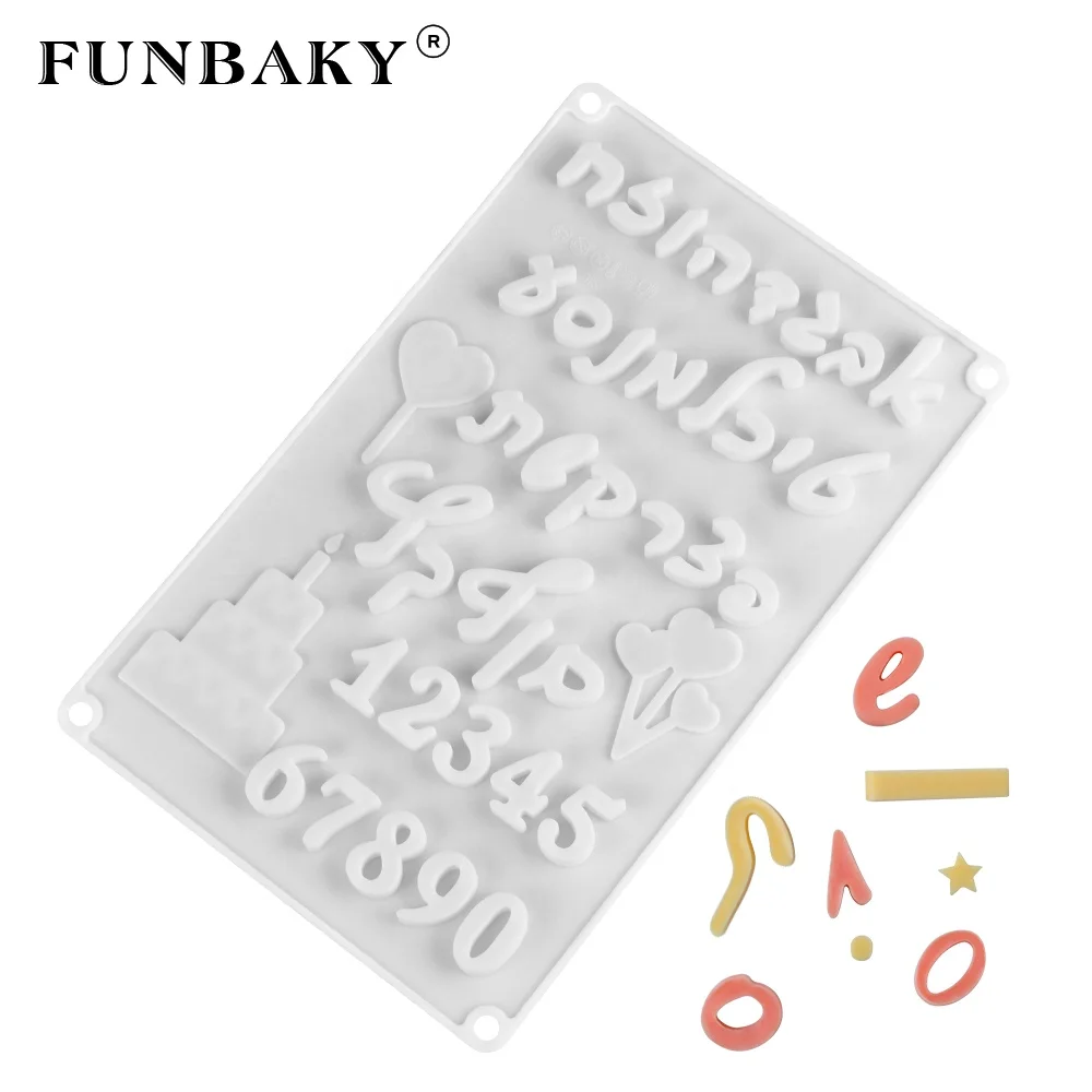 FUNBAKY JSC3152 Happy birthday cake decor silicone mold letters alphabet shape chocolate chips number candy making for children, Customized color
FUNBAKY JSC3152 Happy birthday cake decor silicone mold letters alphabet shape chocolate chips number candy making for children, Customized color