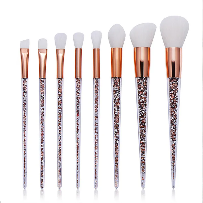 8PCS glitter crystal custom white plastic luxury private label lady facial make up set
8PCS glitter crystal custom white plastic luxury private label lady facial make up set