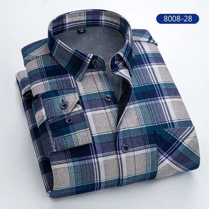 

office latest check slim fit cotton business casual plus size long sleeve men's shirt