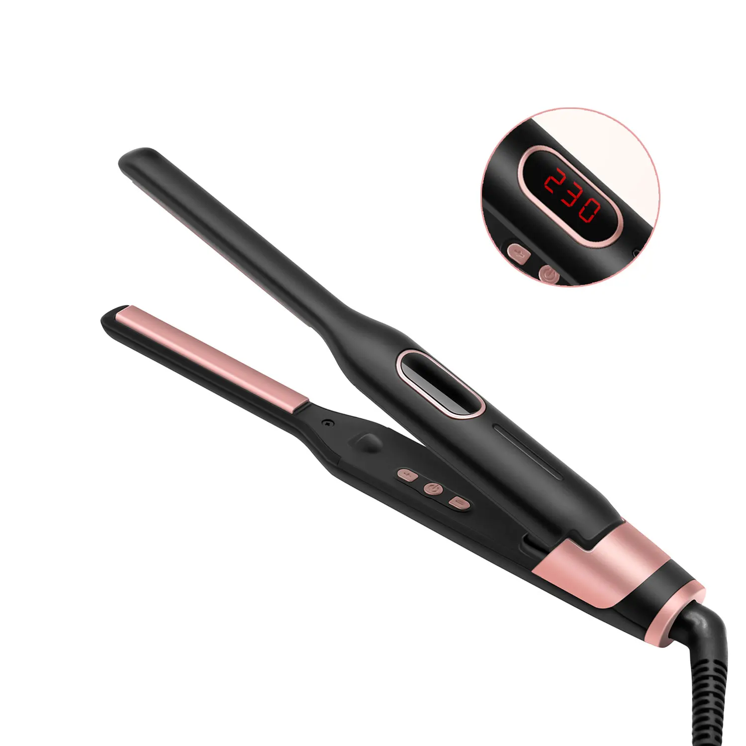 Europe Hot Selling Pencil Flat Irons 3/10 Inch Thin Flat Iron For Short Hair Styling LCD Display / Negative Ion, Gry and rose gold, or customized color
Europe Hot Selling Pencil Flat Irons 3/10 Inch Thin Flat Iron For Short Hair Styling LCD Display / Negative Ion, Gry and rose gold, or customized color