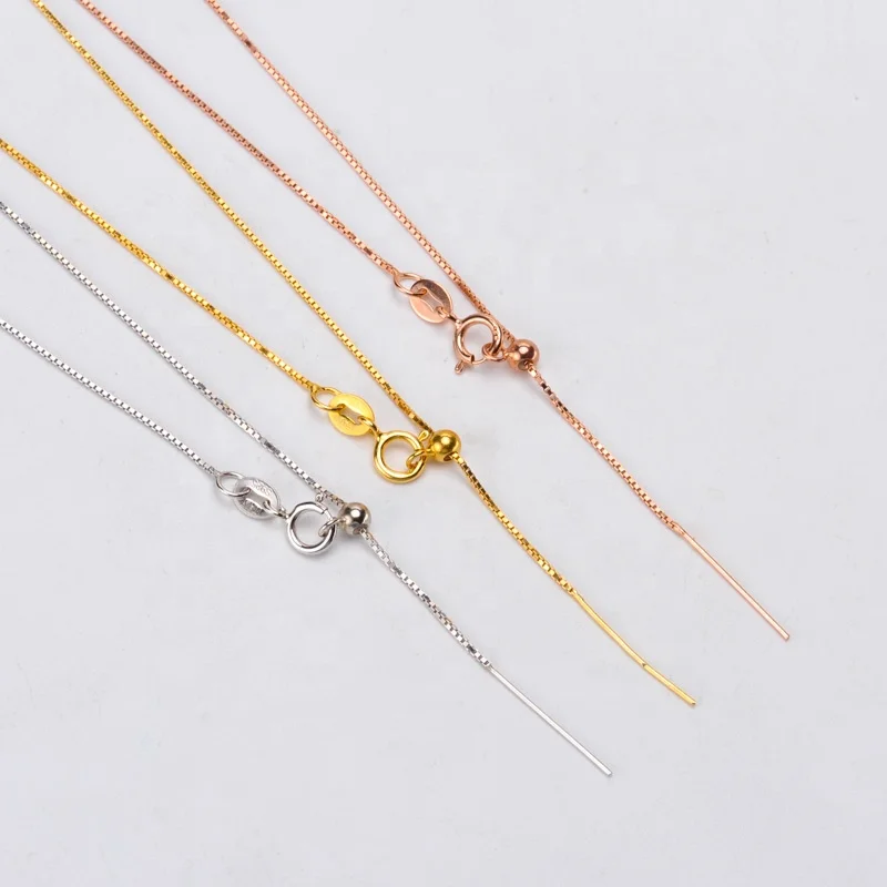 18 inches manufacturer 925 sterling Silver gold plated box Chain 925 adjustable Necklace with needle pin for women DIY jewelry
18 inches manufacturer 925 sterling Silver gold plated box Chain 925 adjustable Necklace with needle pin for women DIY jewelry