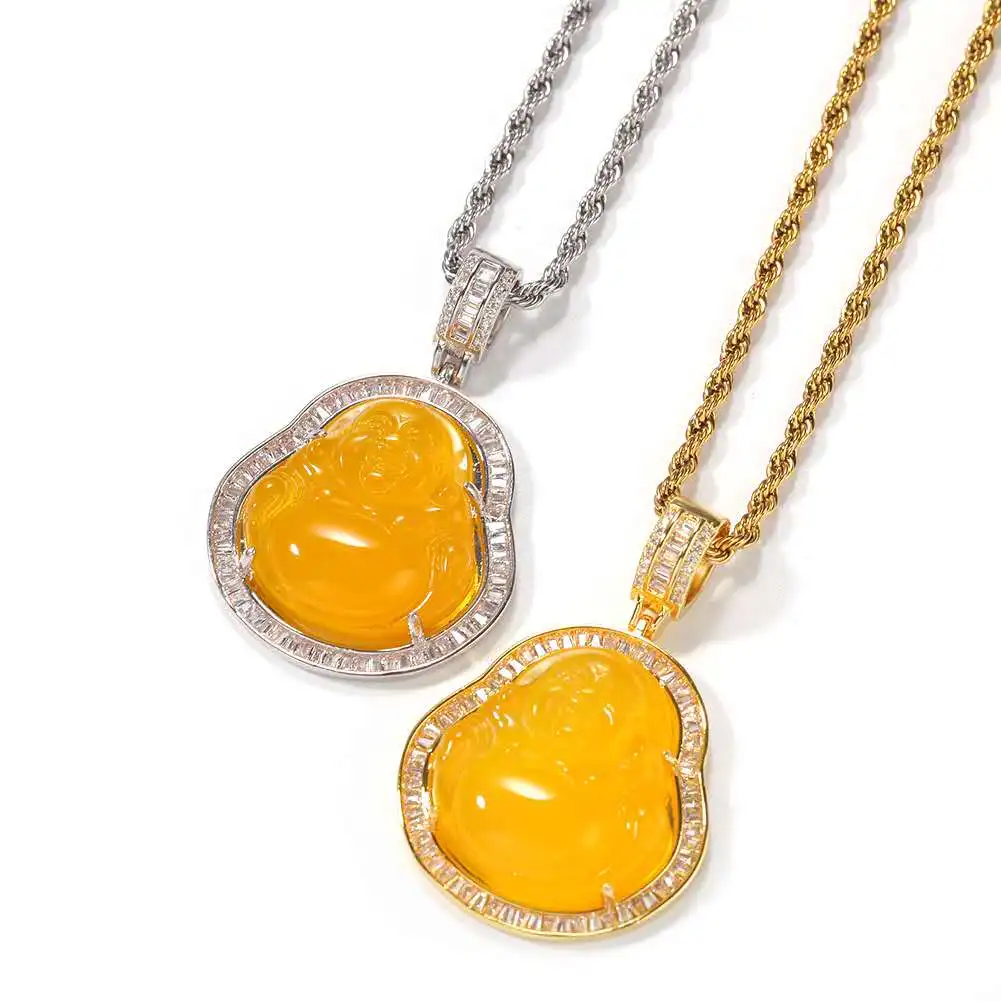 wholesale sale Hip hop necklace jade Maitreya zircon pendant for men and women personalized jade buddha pendant necklace
wholesale sale Hip hop necklace jade Maitreya zircon pendant for men and women personalized jade buddha pendant necklace