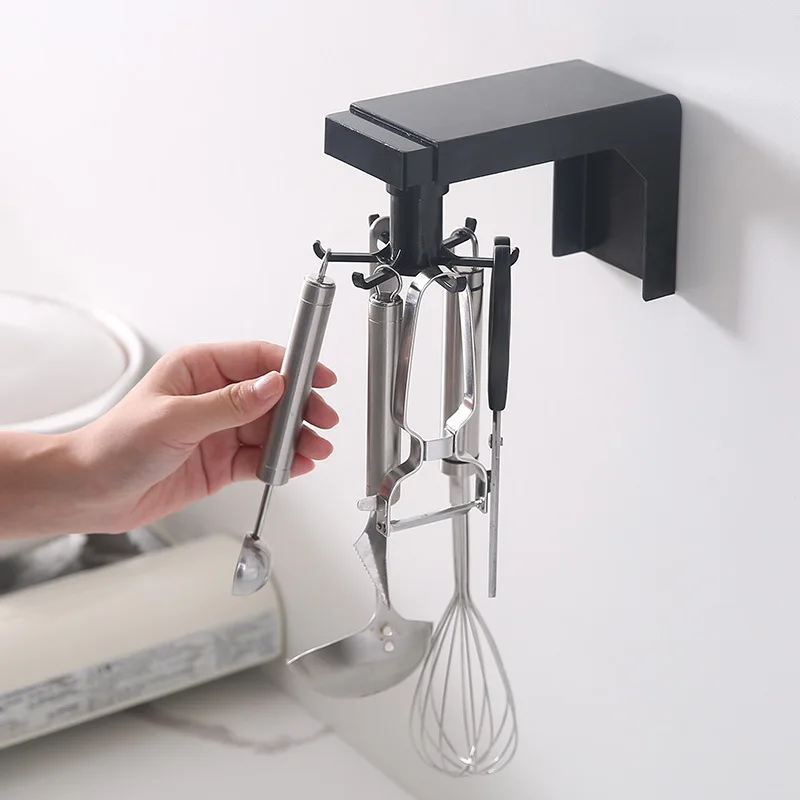 Flexible Kitchen storage rack Retractable 360-degree rotating hook punch-free kitchen wall shelf with 6 hooks
Flexible Kitchen storage rack Retractable 360-degree rotating hook punch-free kitchen wall shelf with 6 hooks