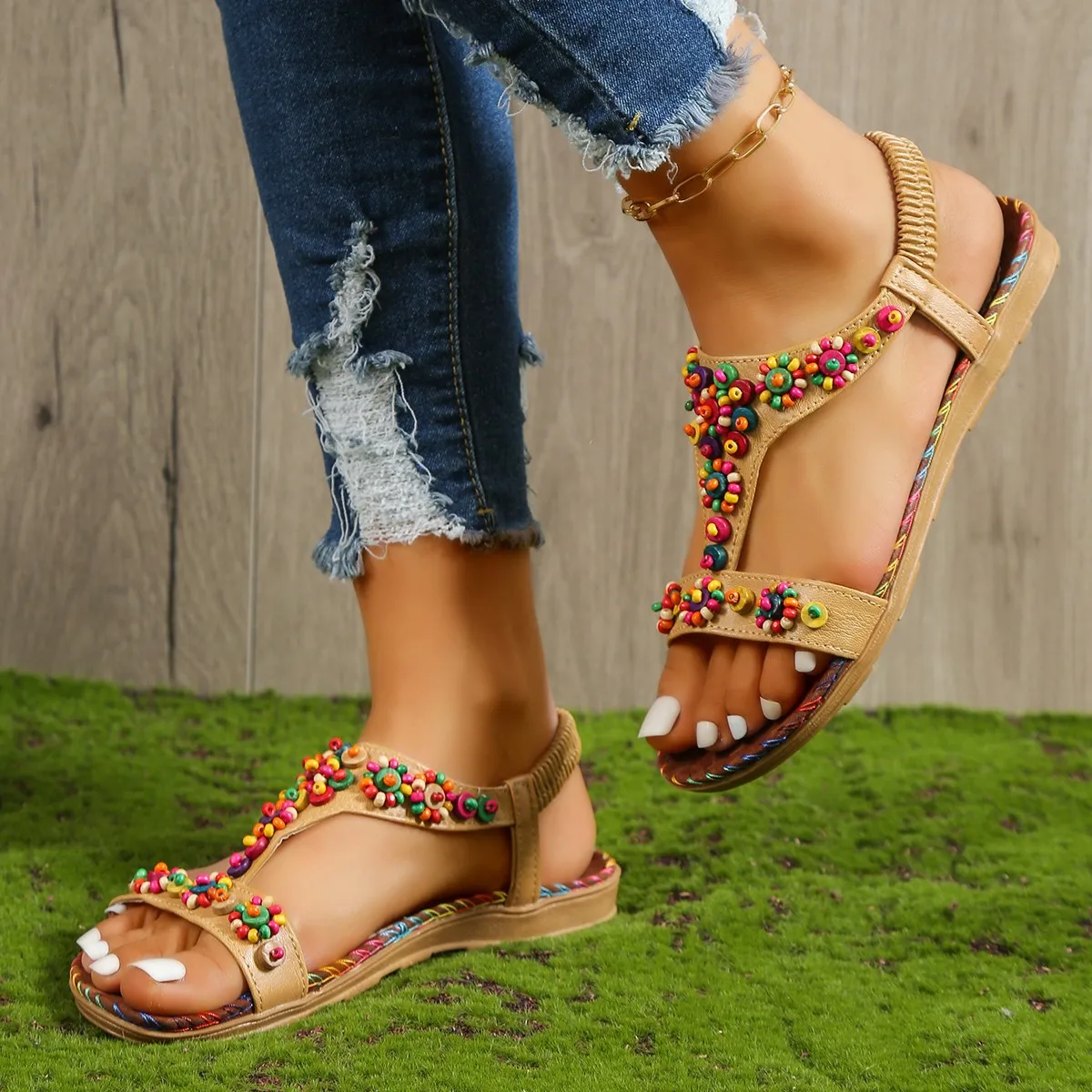 2023 Summer new Bohemian national style handmade beaded women's sandals flat open toe women sandals
2023 Summer new Bohemian national style handmade beaded women's sandals flat open toe women sandals
