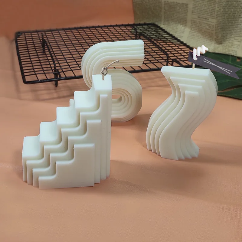 J140 Handmade Aroma Irregular Stripe Design Columnar Candle Mould Geometric Twist Trapezoid Shape Silicone Mold, White
J140 Handmade Aroma Irregular Stripe Design Columnar Candle Mould Geometric Twist Trapezoid Shape Silicone Mold, White