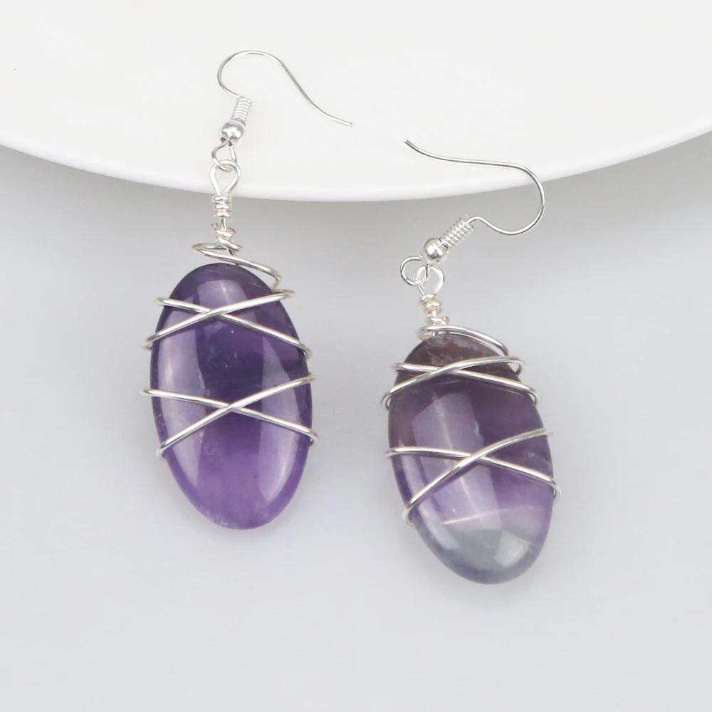 Wholesale Handmade Amethystine Quartz Wire Wrapped Earring Jewelry For Women, Colors
Wholesale Handmade Amethystine Quartz Wire Wrapped Earring Jewelry For Women, Colors