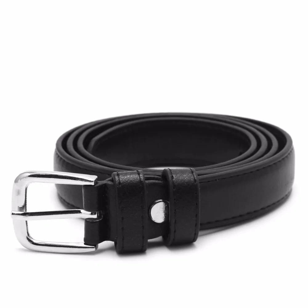 Fashion Female Antique Black Belt Metal Jeans Woman Faux Leather Belt   N0046