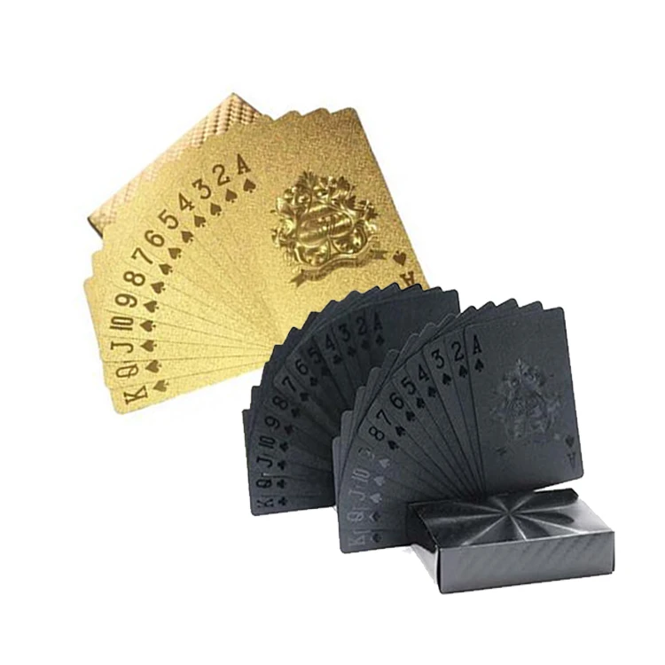 Waterproof Plastic Gold Foil Poker Creative Black Gold Playing Poker Cards, Photo
Waterproof Plastic Gold Foil Poker Creative Black Gold Playing Poker Cards, Photo