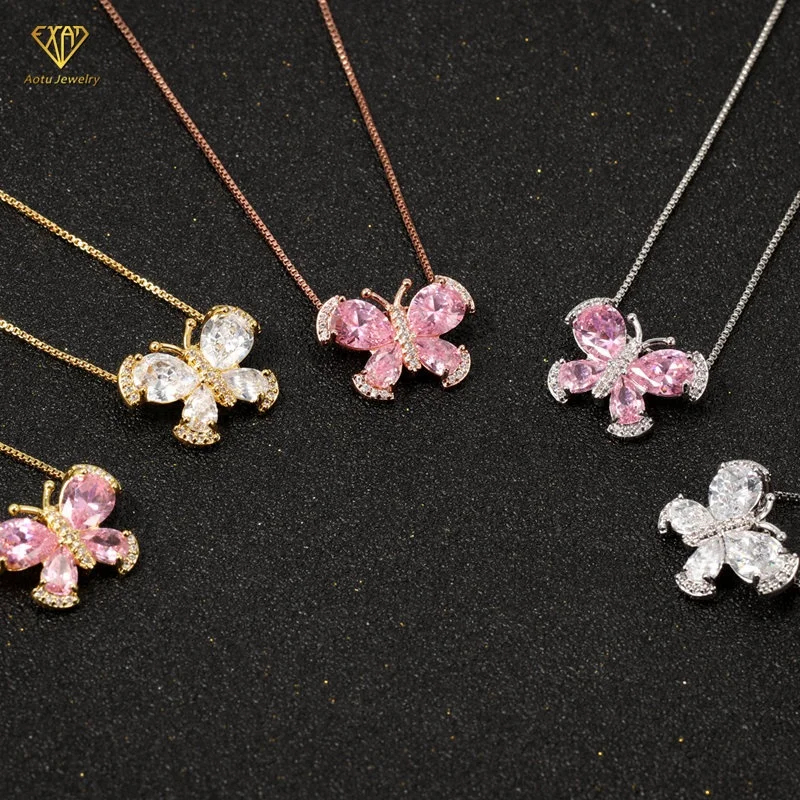 Hot Selling trendy Jewelry set 18k Gold plated CZ stone butterfly pink diamond pendant Necklace and Earrings, As picture
Hot Selling trendy Jewelry set 18k Gold plated CZ stone butterfly pink diamond pendant Necklace and Earrings, As picture