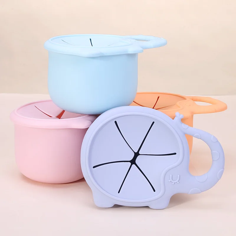 Food Safety Grade Silicon Kids Snack Cup Soft Flexible Baby Silicone Snack Bowl With Lid, Orange, bean green, blue gray, quartz pink
Food Safety Grade Silicon Kids Snack Cup Soft Flexible Baby Silicone Snack Bowl With Lid, Orange, bean green, blue gray, quartz pink