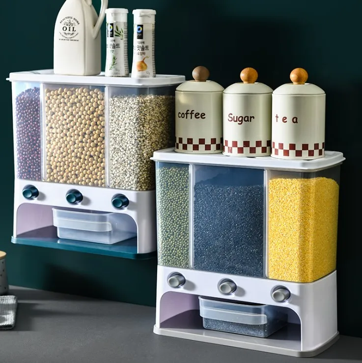2020 grain flour coffee sugar tea wall mounted kitchen plastic storage jar food storage container cat dog food dispenser, Grey, blue
2020 grain flour coffee sugar tea wall mounted kitchen plastic storage jar food storage container cat dog food dispenser, Grey, blue