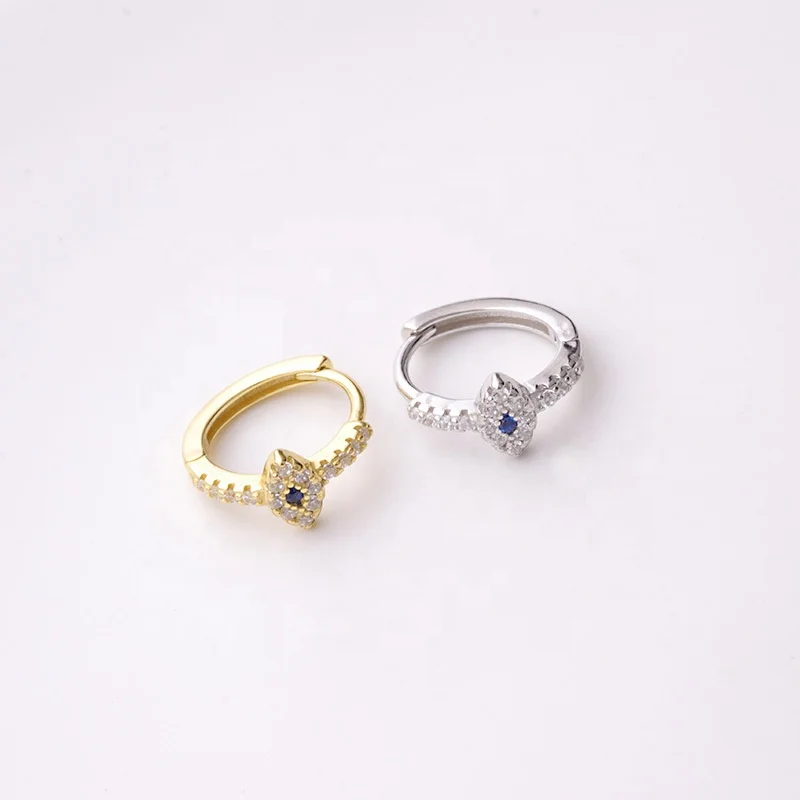 Gold plated 925 sterling silver luxury diamond blue eyes hoop earrings for women Eyes Shape Small Hoop Earrings For Girls, Picture show
Gold plated 925 sterling silver luxury diamond blue eyes hoop earrings for women Eyes Shape Small Hoop Earrings For Girls, Picture show